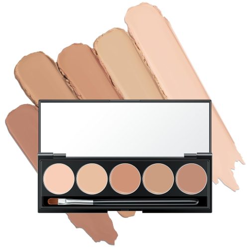 5 In 1 Multi-Use Correcting Concealer Palette,Waterproof Long Lasting Contour Palette,Professional Creamy Concealer Kit for Women,Easy to Create Full Coverage and Natural Finish.#2