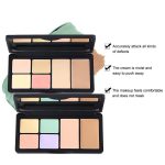 6 Colors Correcting Concealer Palette, Makeup Cream Contour Palette with Brush, Contouring Foundation Highlighting Concealer Palette for Conceals Dark Circles, Redness, Acne, Blemish(B)