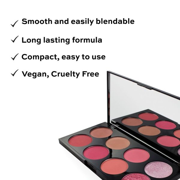 Ultra Blush Makeup Palette, Bronzer & Highlighter, Includes 8 Shades, Gluten free, Vegan & Cruelty Free, , 13g