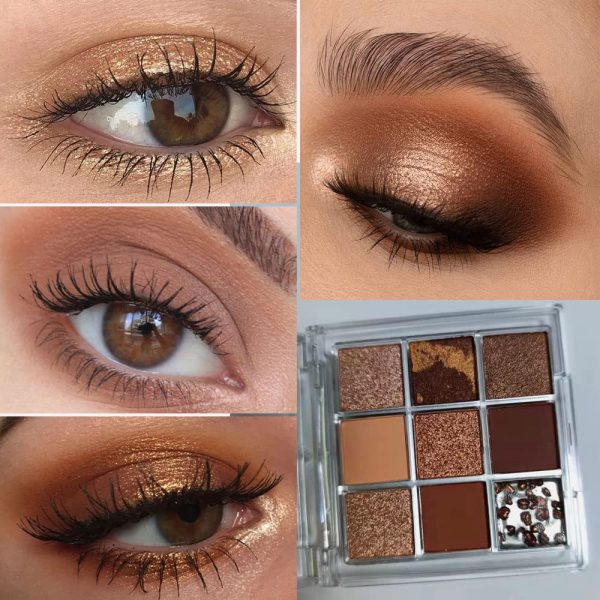 Copper Matte and Shimmer Eyeshadow Palette, Hazel Smokey Eye Makeup Palette, Waterproof Long Lasting
