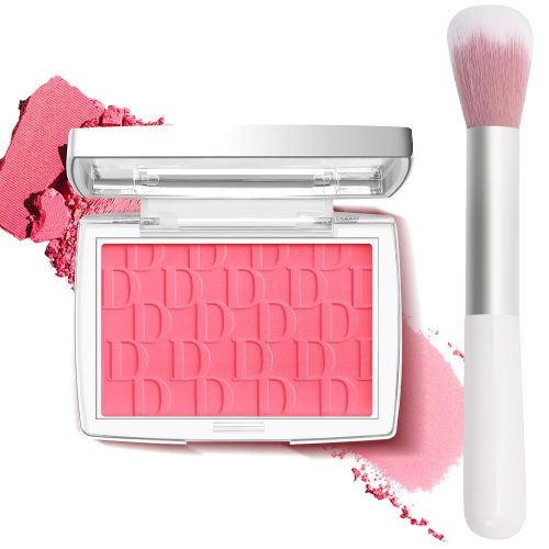 Cherry Blush Powder Blush for Cheeks with Brush, Matte Blush Palette Blush Powder Face Blusher, Natural Blendable Formula Silky Lightweight Makeup Blush , 015#