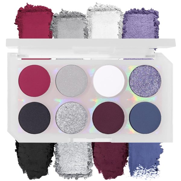 Smokey Eyeshadow Palette, 8 Colors Black White Red Burgundy Gray Shimmer Matte Glitter Makeup Pallet, Dark Shades High Pigmented Travel Size  Eyes Shadow Kit