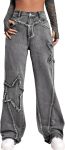 Women Wide Leg Denim Pants  Raw Edge Baggy Trousers High Waisted Boyfriend  Jeans Girls Fashion